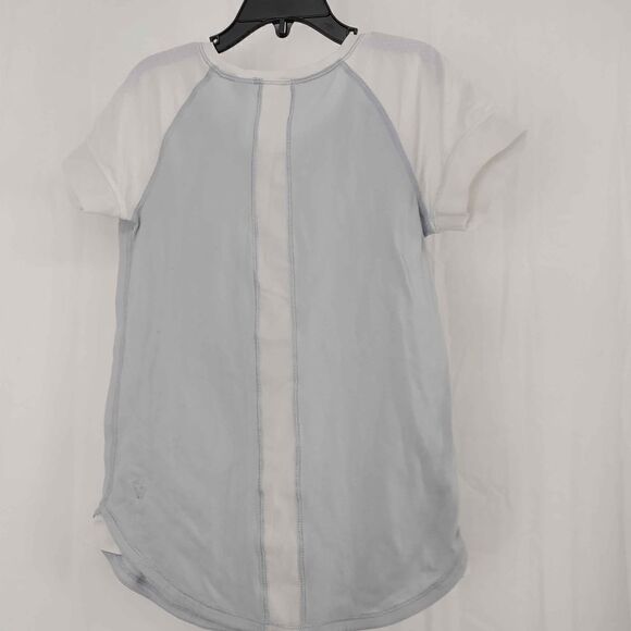 ivivva By Lululemon Girls Size 7 Light Blue Tshirt /w white Mesh EUC. - Picture 5 of 7